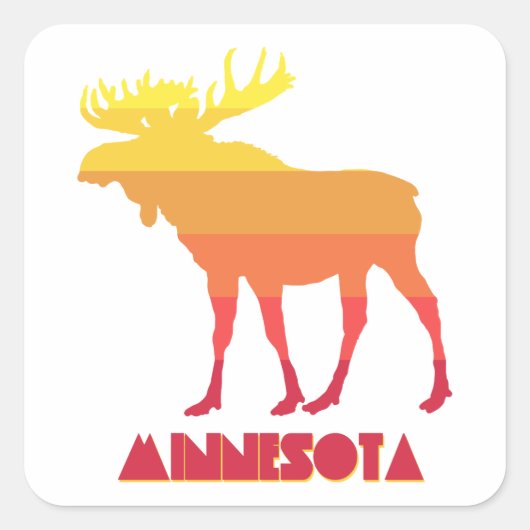 Minnesota Moose Quadratischer Aufkleber (Vorderseite)