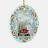 Minnesota Muscheln Leuchtturm Keramik Ornament (Rechts)