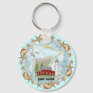 Minnesota Muscheln Lighthouse Schlüsselanhänger