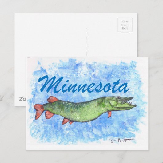 Minnesota Musky Postkarte (Vorne/Hinten)