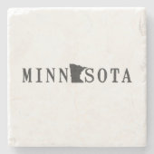 Minnesota Name mit Staat Shaped Letter Word Art Steinuntersetzer (Vorderseite)