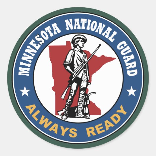 Minnesota-Nationalgarde Runder Aufkleber (Vorderseite)