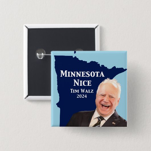 Minnesota Nice Tim Walz Button (Vorne & Hinten)