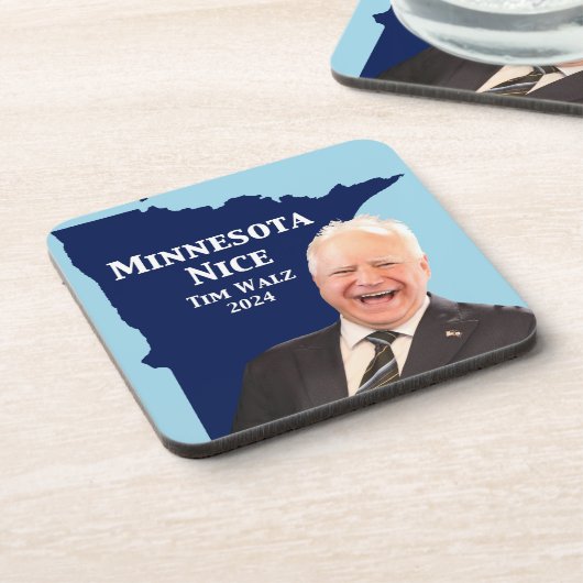 Minnesota Nice Tim Walz Getränkeuntersetzer (Linke Seite)