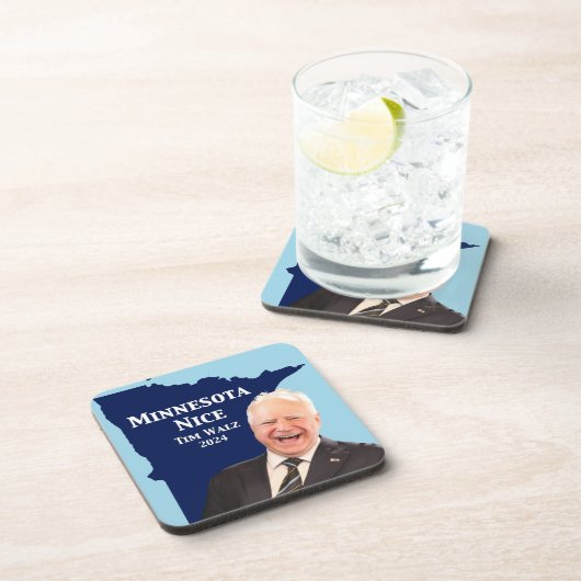 Minnesota Nice Tim Walz Getränkeuntersetzer (Rechte Seite)