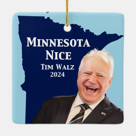 Minnesota Nice Tim Walz Keramikornament (Rückseite)
