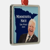 Minnesota Nice Tim Walz Ornament Aus Metall (Rechts)