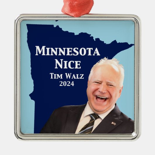 Minnesota Nice Tim Walz Ornament Aus Metall (Vorne)