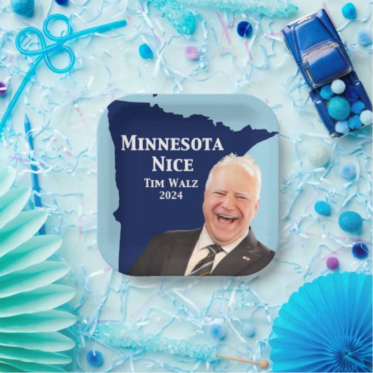 Minnesota Nice Tim Walz Pappteller (Party)