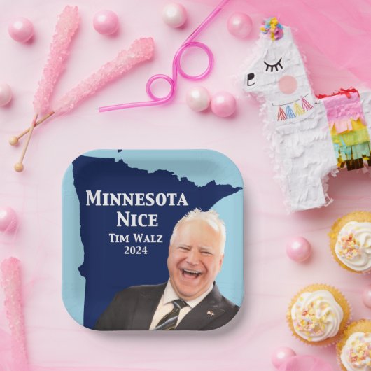 Minnesota Nice Tim Walz Pappteller (Party)
