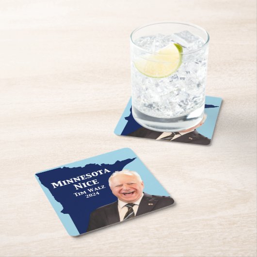 Minnesota Nice Tim Walz Rechteckiger Pappuntersetzer (Vor Ort)