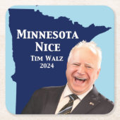 Minnesota Nice Tim Walz Rechteckiger Pappuntersetzer (Vorderseite)