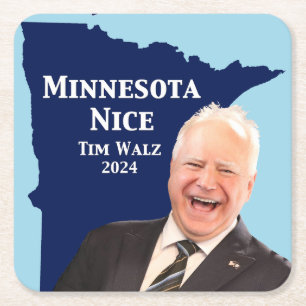 Minnesota Nice Tim Walz Rechteckiger Pappuntersetzer
