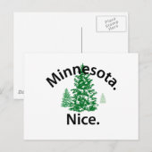 Minnesota Nice. Zeit! (schwarzer Text) Postkarte (Vorne/Hinten)