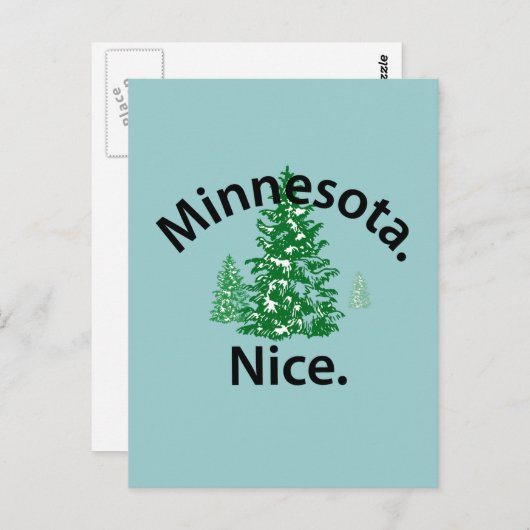 Minnesota Nice. Zeit! (schwarzer Text) Postkarte (Vorne/Hinten)