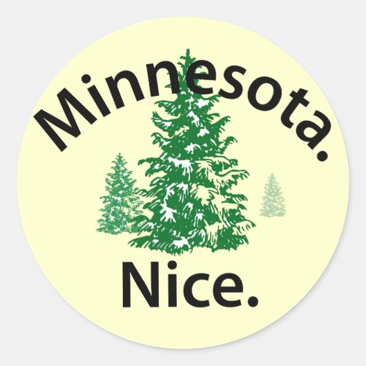 Minnesota Nice. Zeit! (schwarzer Text) Runder Aufkleber (Vorderseite)