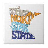 Minnesota Nickname Word Art Fliese (Vorderseite)