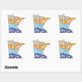 Minnesota Nickname Word Art Quadratischer Aufkleber (Blatt)