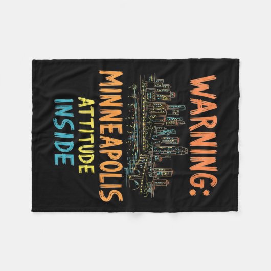 Minnesota Night Skyline V Fleecedecke (Vorderseite (Horizontal))