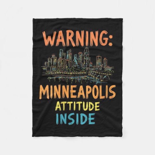 Minnesota Night Skyline V Fleecedecke (Vorderseite)