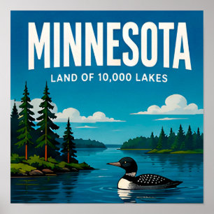 Minnesota North Shore Lakes Boundary Waters Reise Poster