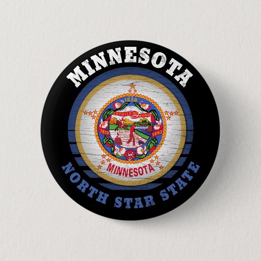 MINNESOTA NORTH STAR STAAT FLAG BUTTON (Vorderseite)