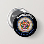 MINNESOTA NORTH STAR STAAT FLAG BUTTON (Vorne & Hinten)