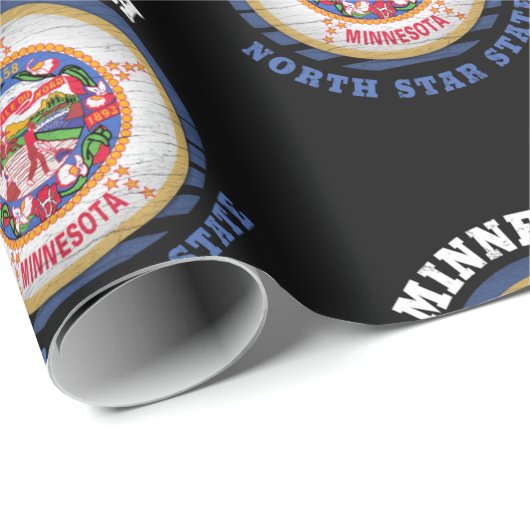 MINNESOTA NORTH STAR STAAT FLAG GESCHENKPAPIER (Rolleneckpunkt)