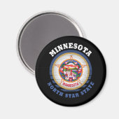 MINNESOTA NORTH STAR STAAT FLAG MAGNET (Vorderseite/Rückseite)
