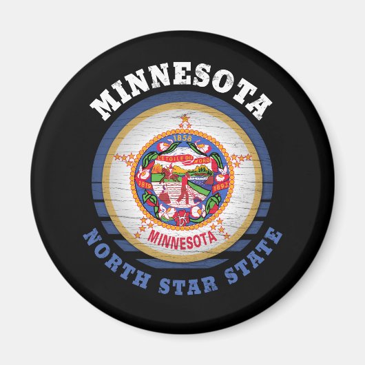 MINNESOTA NORTH STAR STAAT FLAG MAGNET (Vorne)