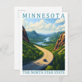 Minnesota North Star Staat USA Travel Place Postkarte (Vorne/Hinten)