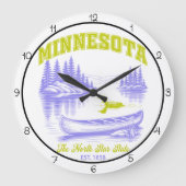 Minnesota North Star State Lake  Große Wanduhr (Vorderseite)