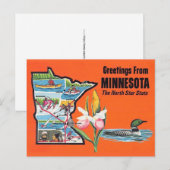 Minnesota North Star State Postkarte (Vorne/Hinten)