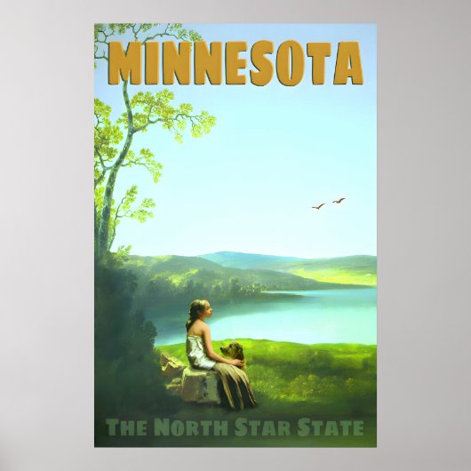 Minnesota North Star State Retro-Reiseposter Poster (Vorne)