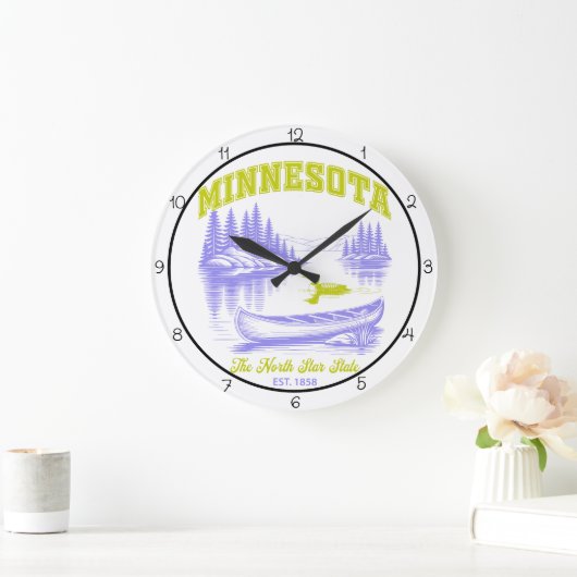 Minnesota North Star State See  Große Wanduhr (Zuhause)