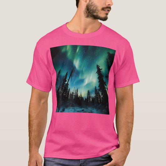 Minnesota Northern Lights Family Winter Camping Tr T-Shirt (Vorderseite)