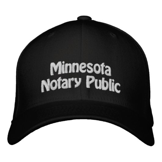 Minnesota Notary Public Sticked Baseball Cap Bestickte Baseballkappe (Vorderseite)