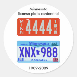 Minnesota Nummernschild hundertjährig Runder Aufkleber