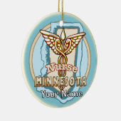 Minnesota Nurse Caduceus Keramik Ornament (Rechts)