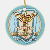 Minnesota Nurse Caduceus  Keramik Ornament (Vorne)