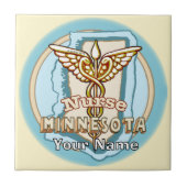 Minnesota Nurse Caduceus Tile Fliese (Vorderseite)