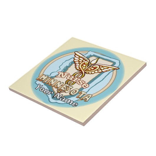 Minnesota Nurse Caduceus Tile Fliese (Seite)