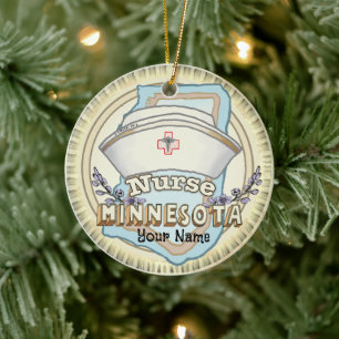 Minnesota Nurse Keramik Ornament