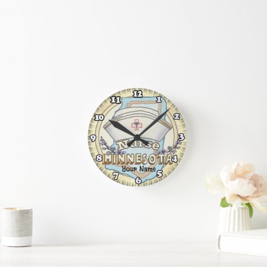 Minnesota Nurse Runde Wanduhr (Zuhause)