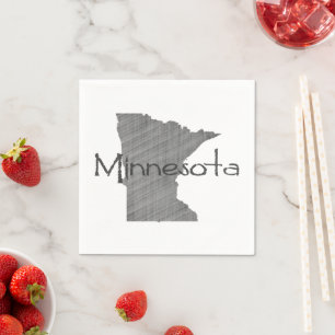 Minnesota Old Gray Chalkboard Minnesotan Party Serviette