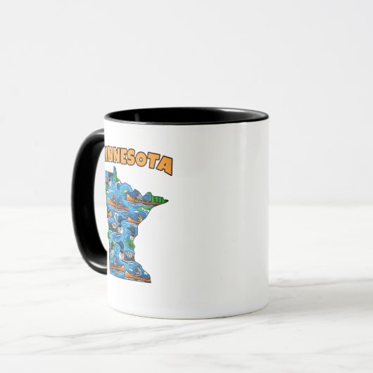 Minnesota Outline Tattoostil Tasse (Vorderseite Links)