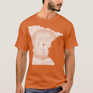 Minnesota Outrs Tree Rings Wandern Camping T-Shirt