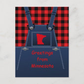 Minnesota Overalls Buffalo Kariert Postkarte (Vorderseite)