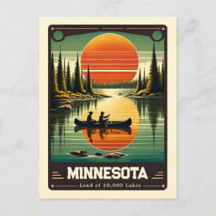 Minnesota   Patriotischer Geist Vintage Postkarte