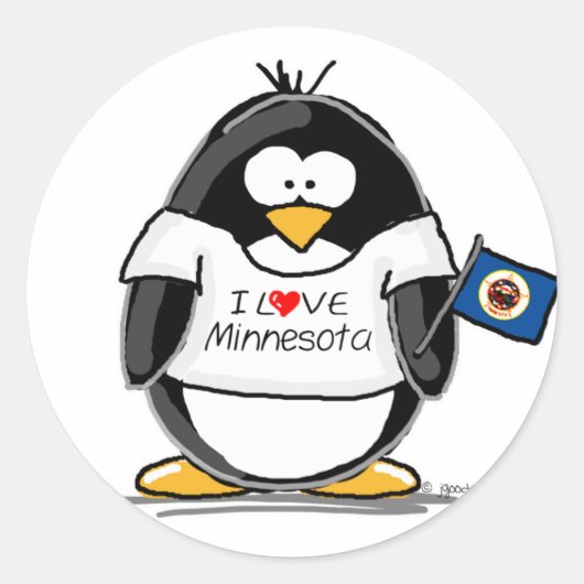 Minnesota-Pinguin Runder Aufkleber (Vorderseite)